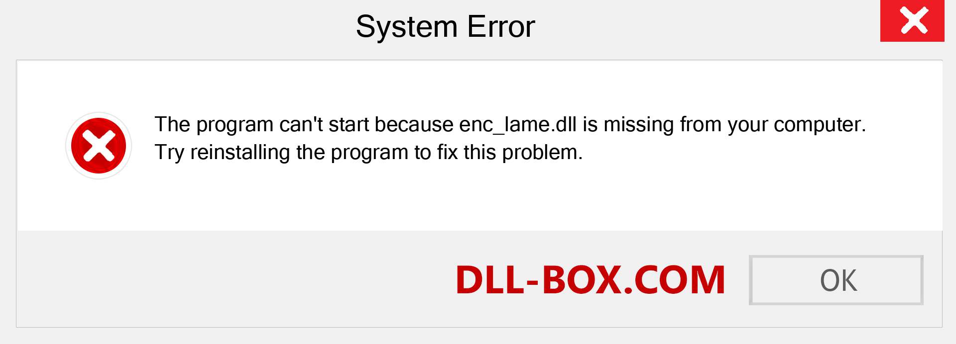  enc_lame.dll file is missing?. Download for Windows 7, 8, 10 - Fix  enc_lame dll Missing Error on Windows, photos, images